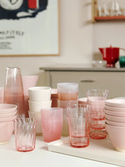 Concave glas, æske med 2 - swirl, rose