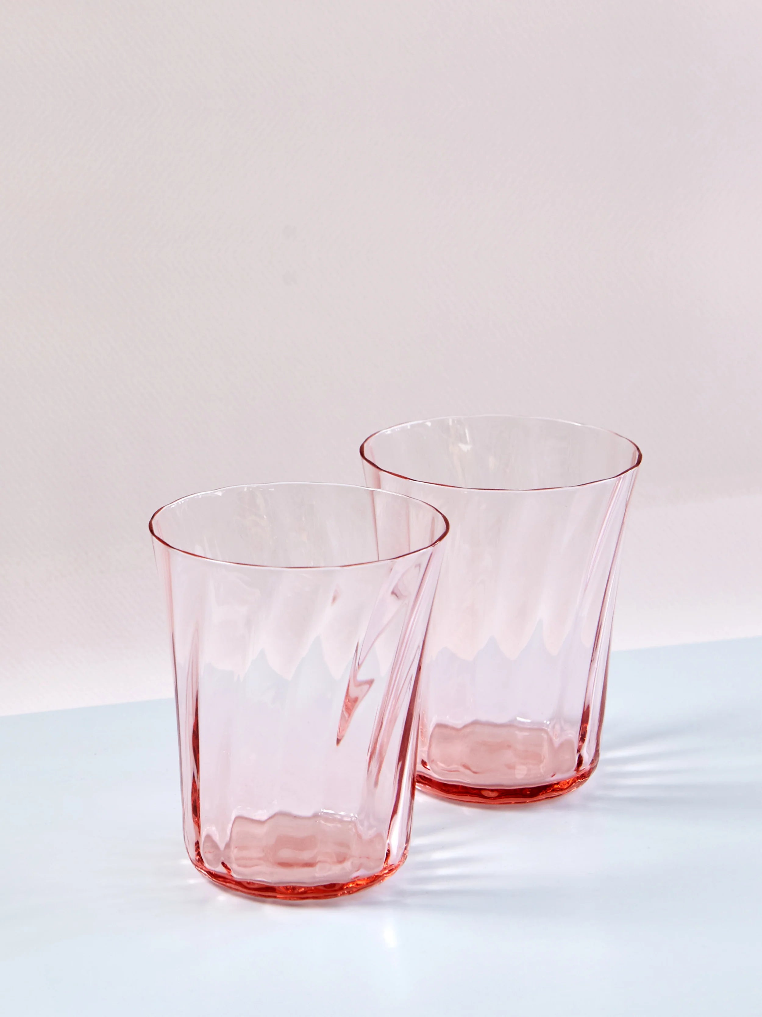 Concave glas, æske med 2 - swirl, rose