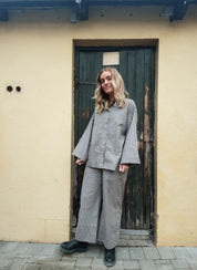 Page soft poplin stripe pants - brown