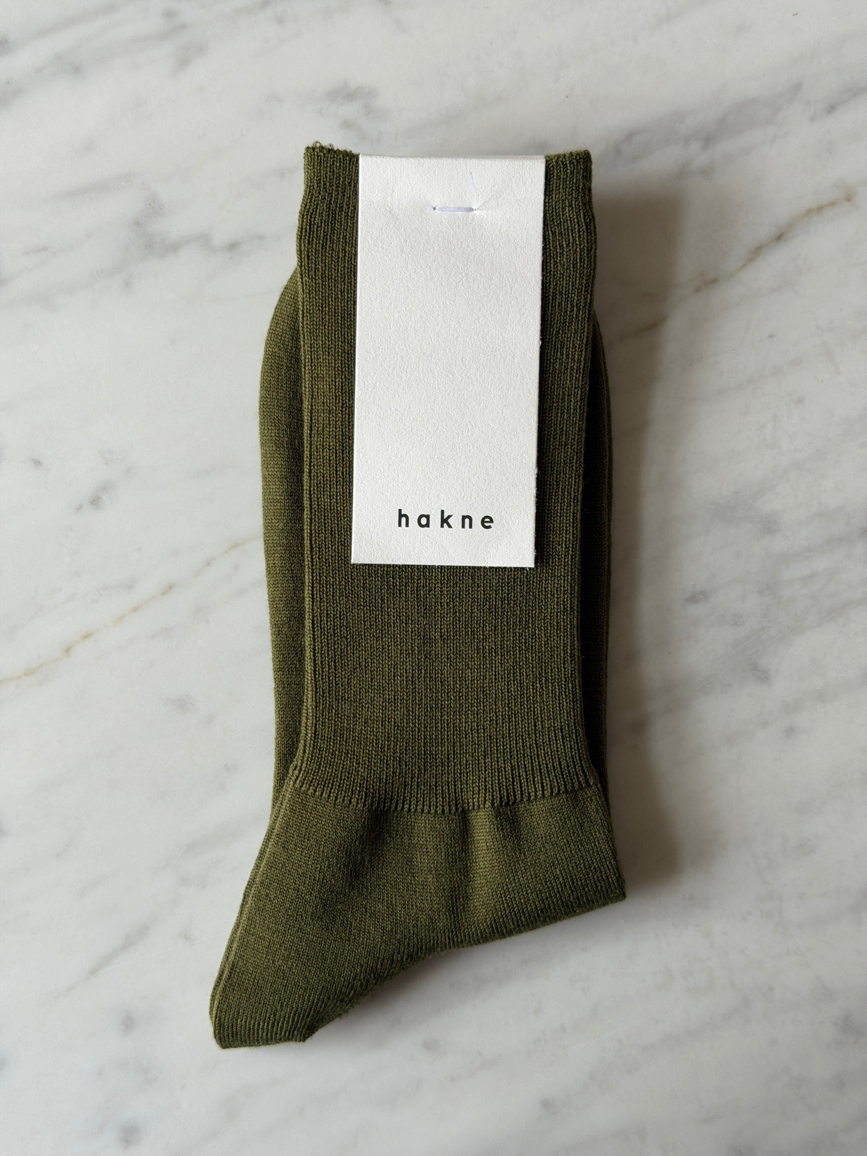 Merino wool ribbed socks - green