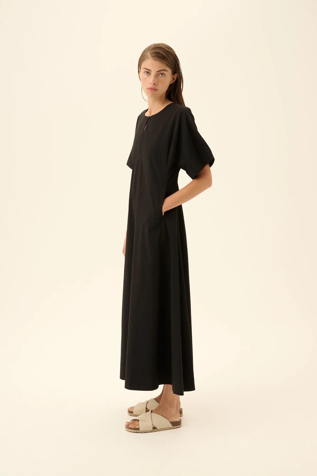 Dafne modal poplin dress - Black
