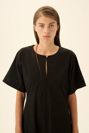 Dafne modal poplin dress - Black