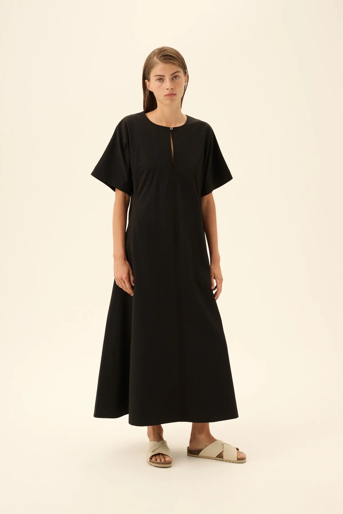 Dafne modal poplin dress - Black