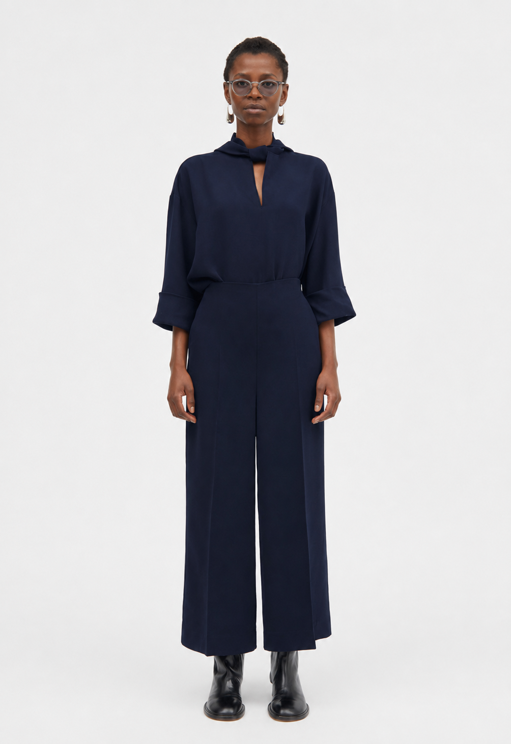 Pallas crepe georgette pants - navy