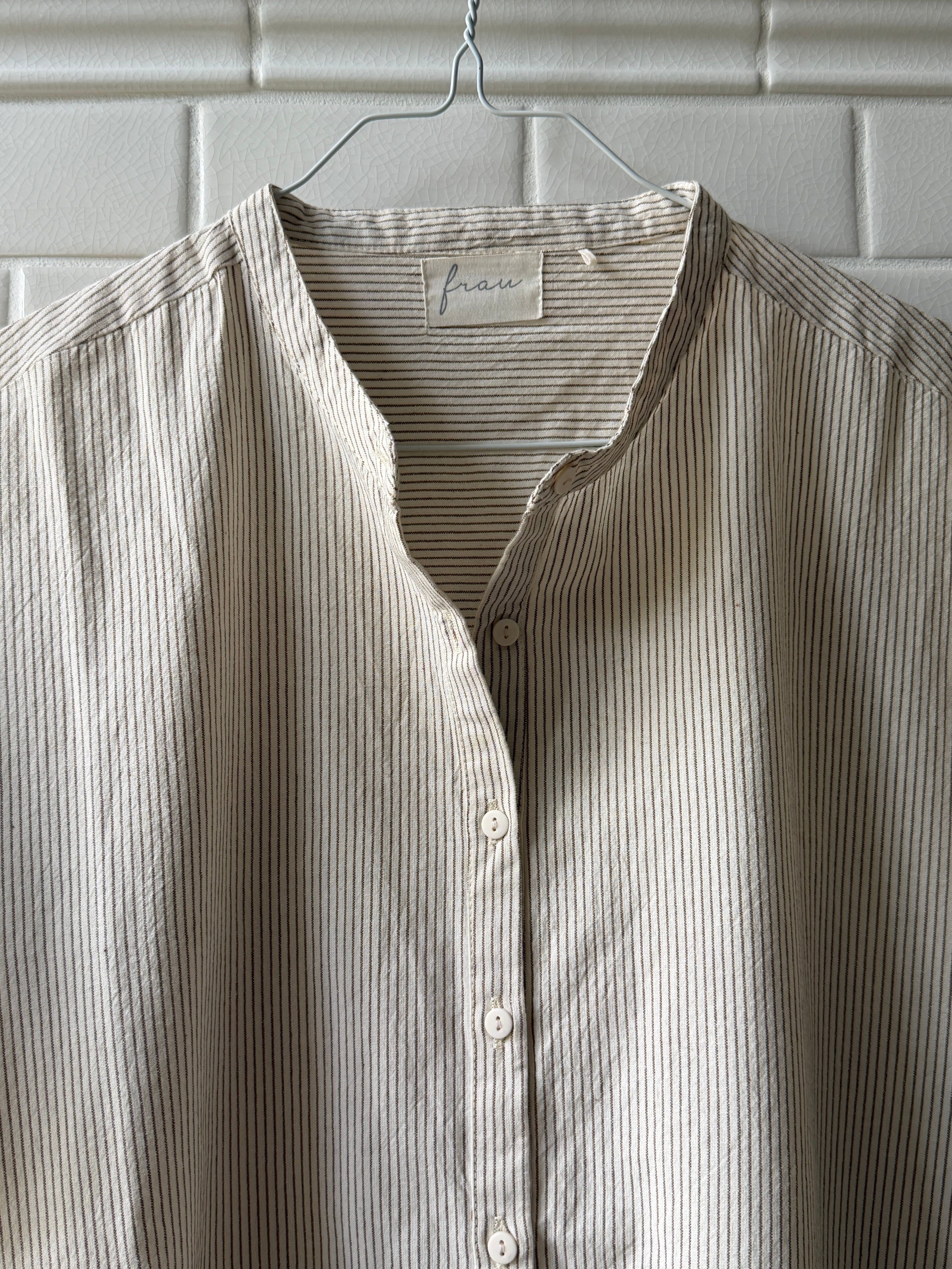Seoul ss dress - Tapioca coffee stripe