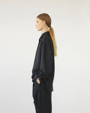 Fine wool oversize shirt - Navy