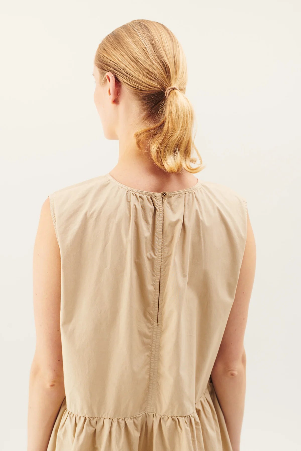 Diane garment dyed poplin dress - beige
