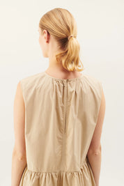 Diane garment dyed poplin dress - beige