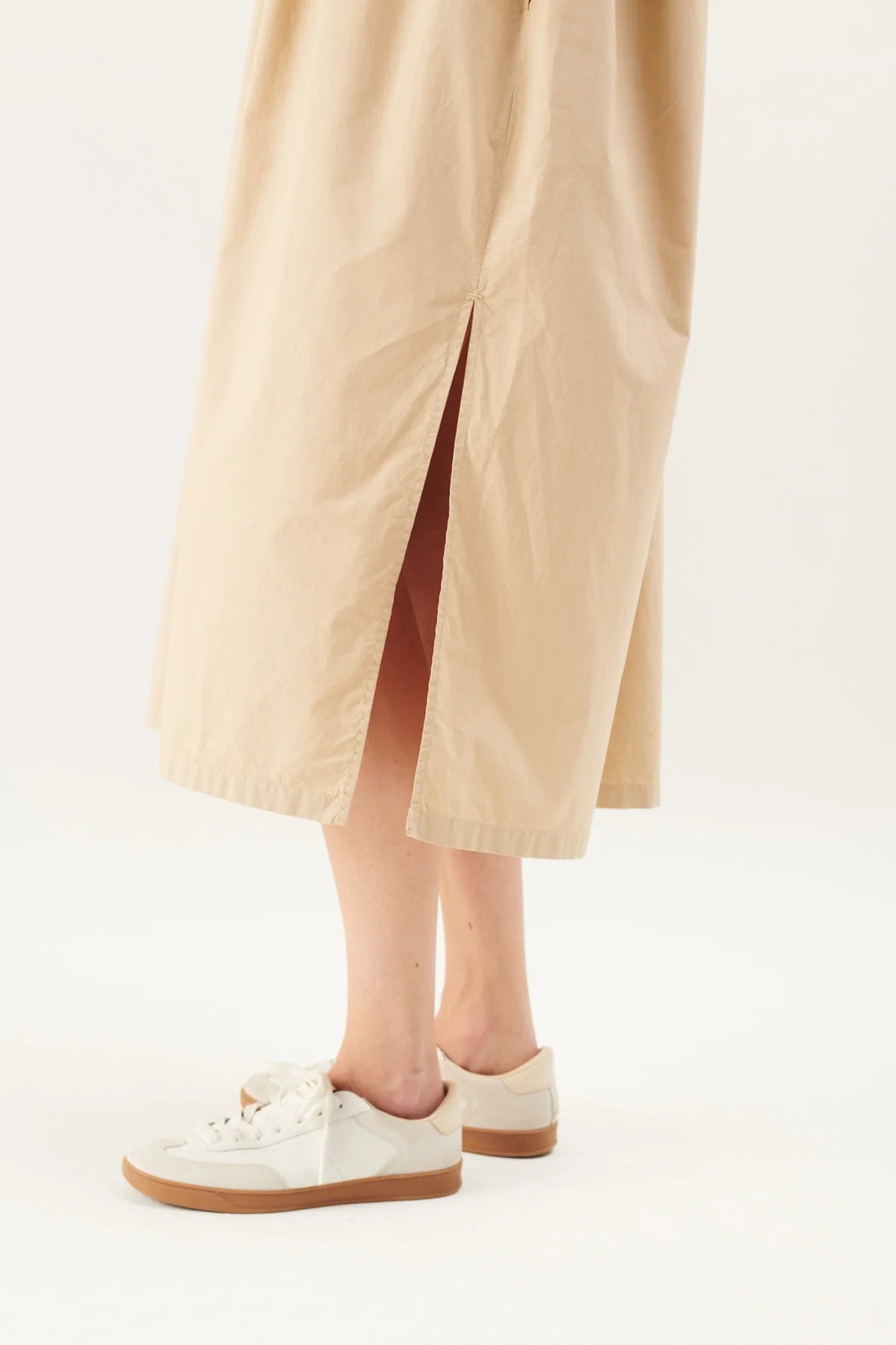 Diane garment dyed poplin dress - beige