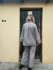 Page soft poplin stripe pants - brown