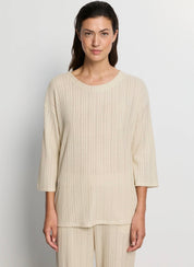 Summer knit t-shirt 3/4 ærme - Oyster Gray