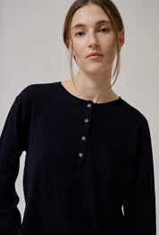 Pine merino blouse - Dark navy