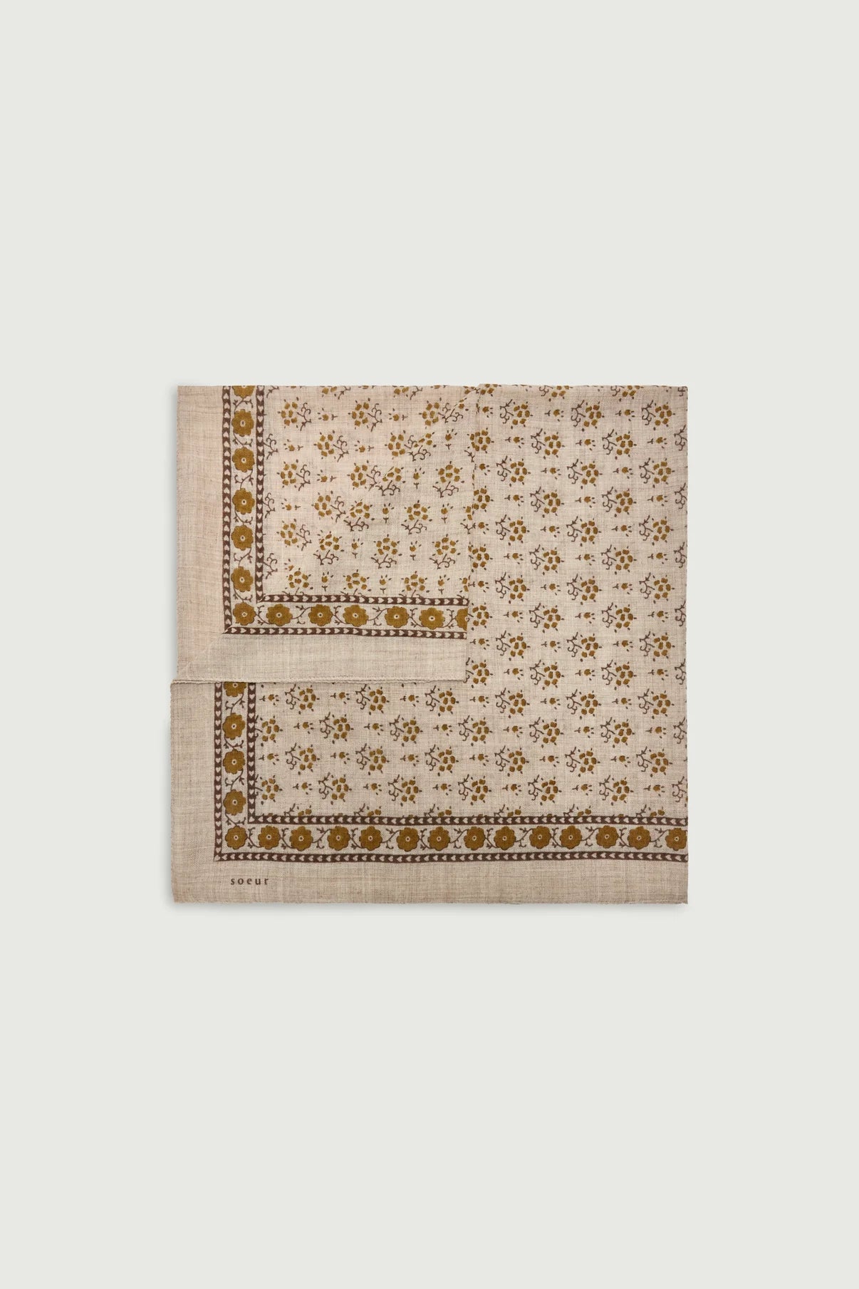 Foulard wool scarf - Beige/Kaki