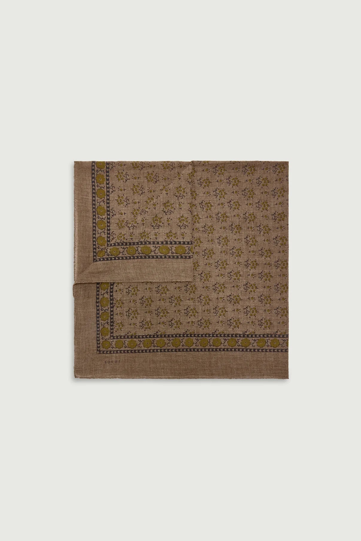 Foulard wool scarf - Taupe chine/kaki