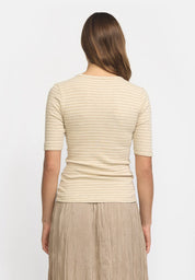 ESBloom Stripe 2/4 T-shirt GOTS - Buttercream