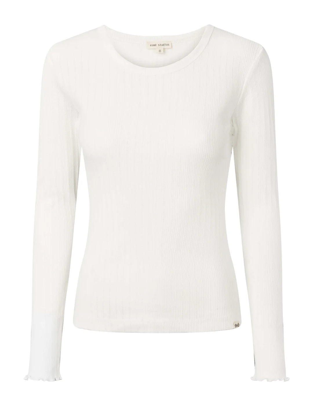 ESElla LS bluse med hulmønster - Snow White