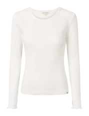 ESElla LS bluse med hulmønster - Snow White