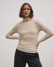 ESEllia Roll Neck Top - Wood Ash Mélange