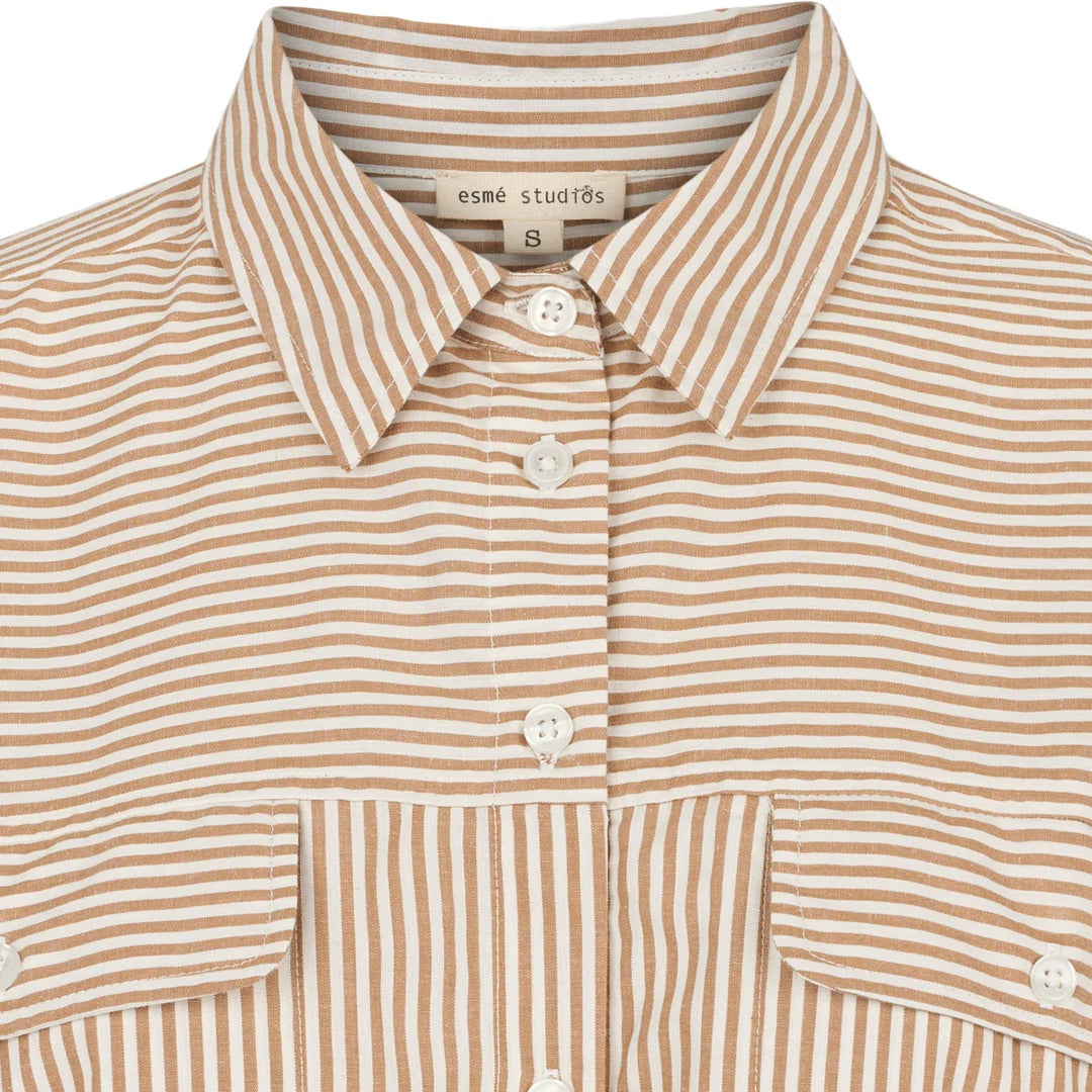 ESHella Shirt GOTS - Brown Stripe