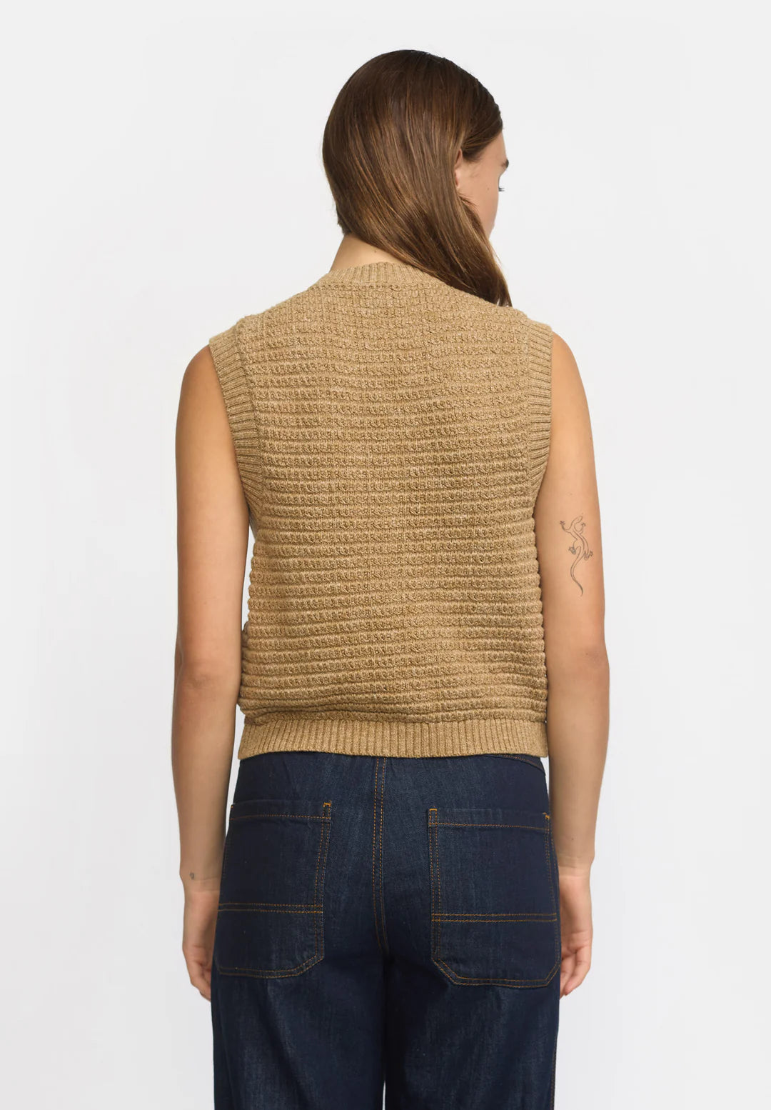 ESSaga Knit Vest GOTS - Incense Mélange