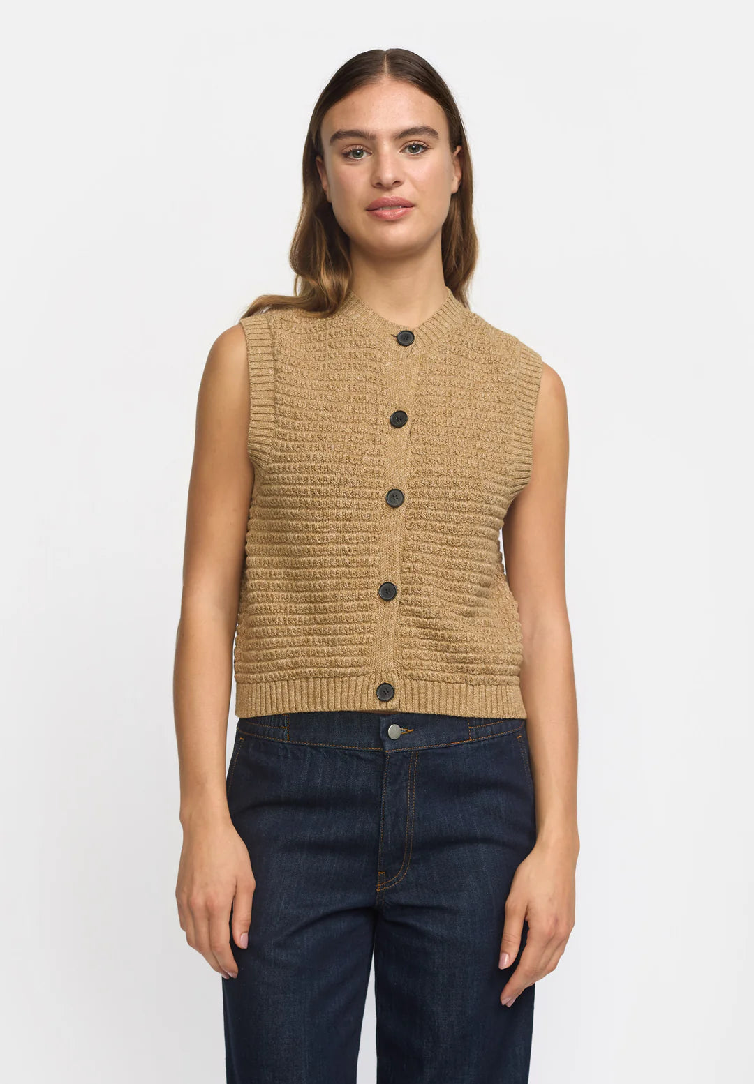 ESSaga Knit Vest GOTS - Incense Mélange