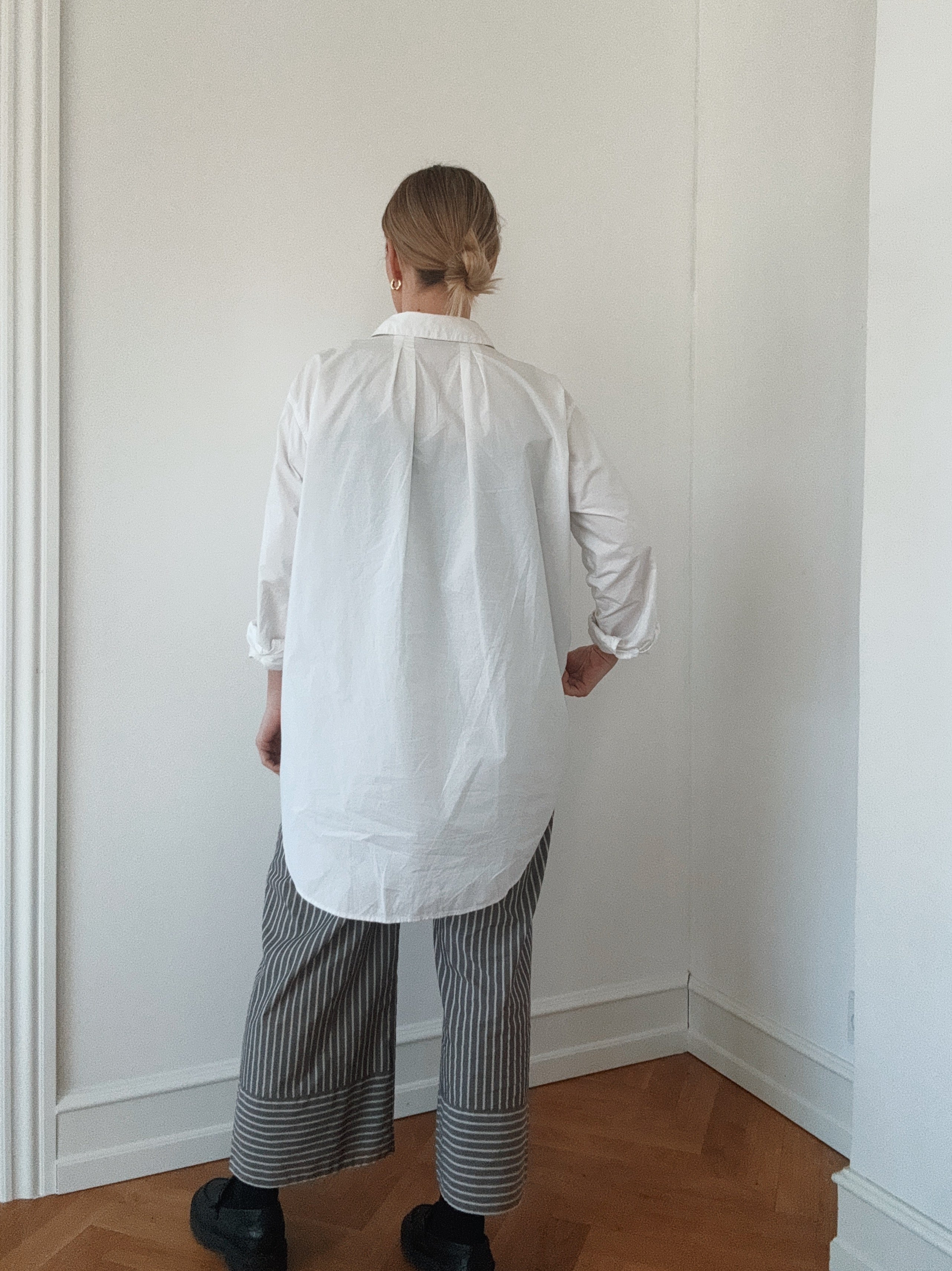 Shelby garment dyed poplin skjorte - hvid