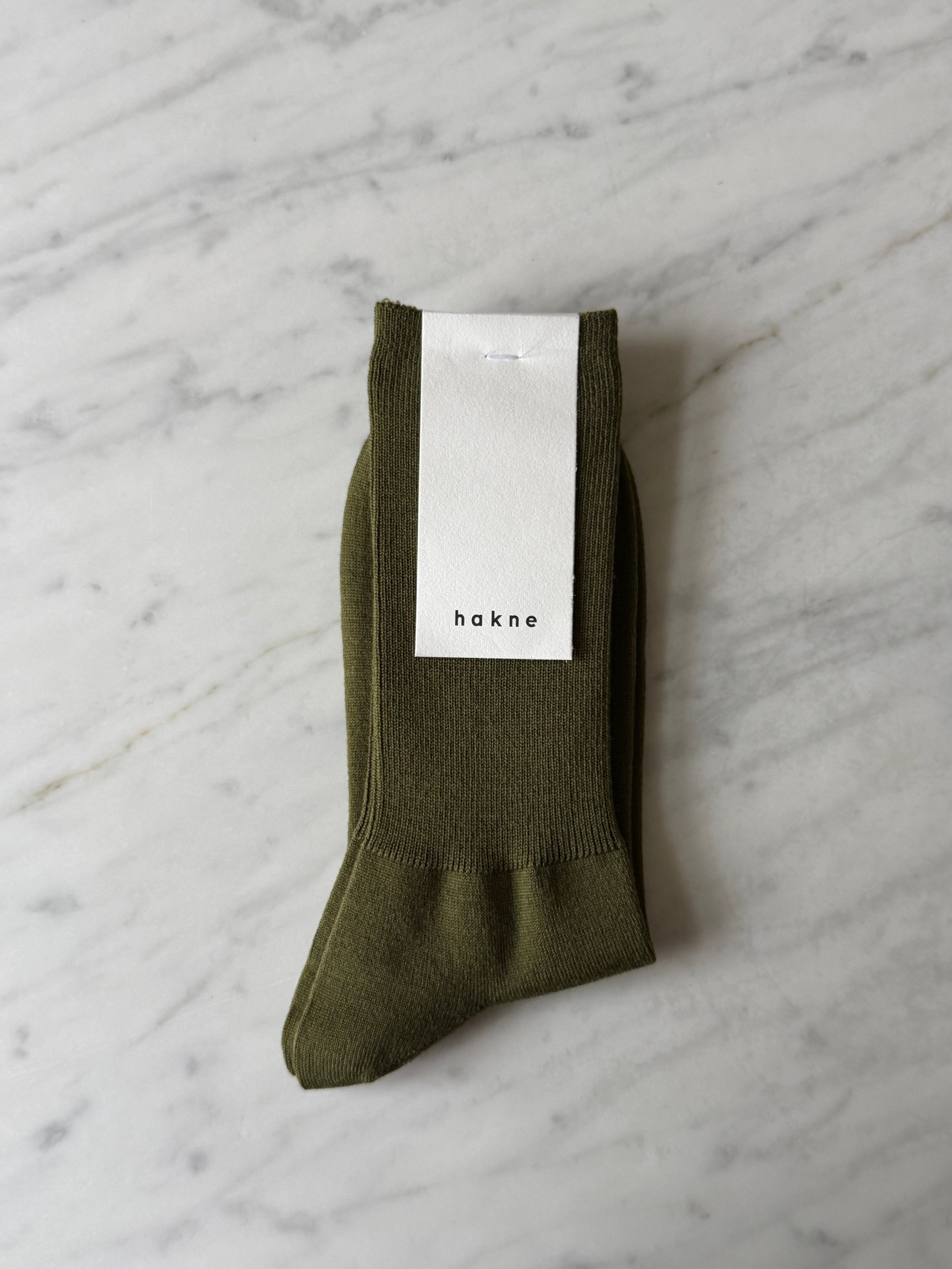Merino wool ribbed socks - green