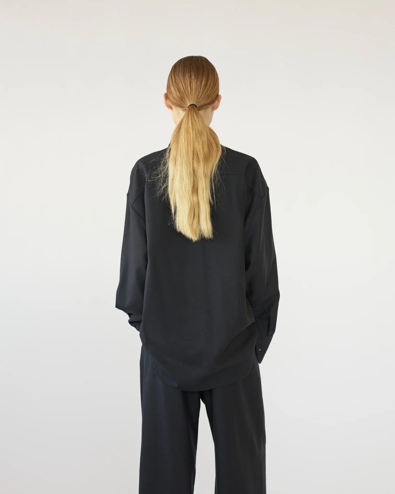 Fine wool oversize shirt - Navy