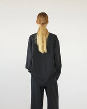 Fine wool oversize shirt - Navy