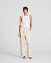 Alberte Cotton 1x1 RIB Top - White