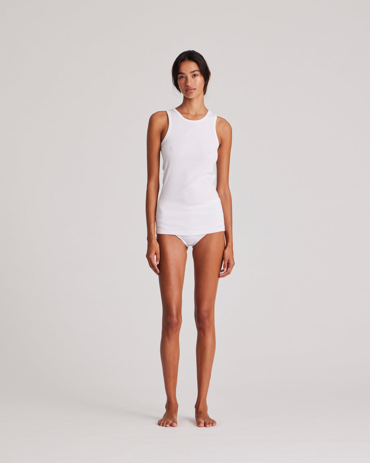 Alberte Cotton 1x1 RIB Top - White