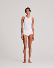 Alberte Cotton 1x1 RIB Top - White