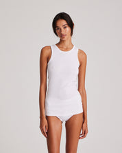 Alberte Cotton 1x1 RIB Top - White