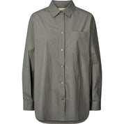 Astrid poplin L/S shirt - metal grey