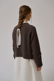 Heather knit jumper - dark dun