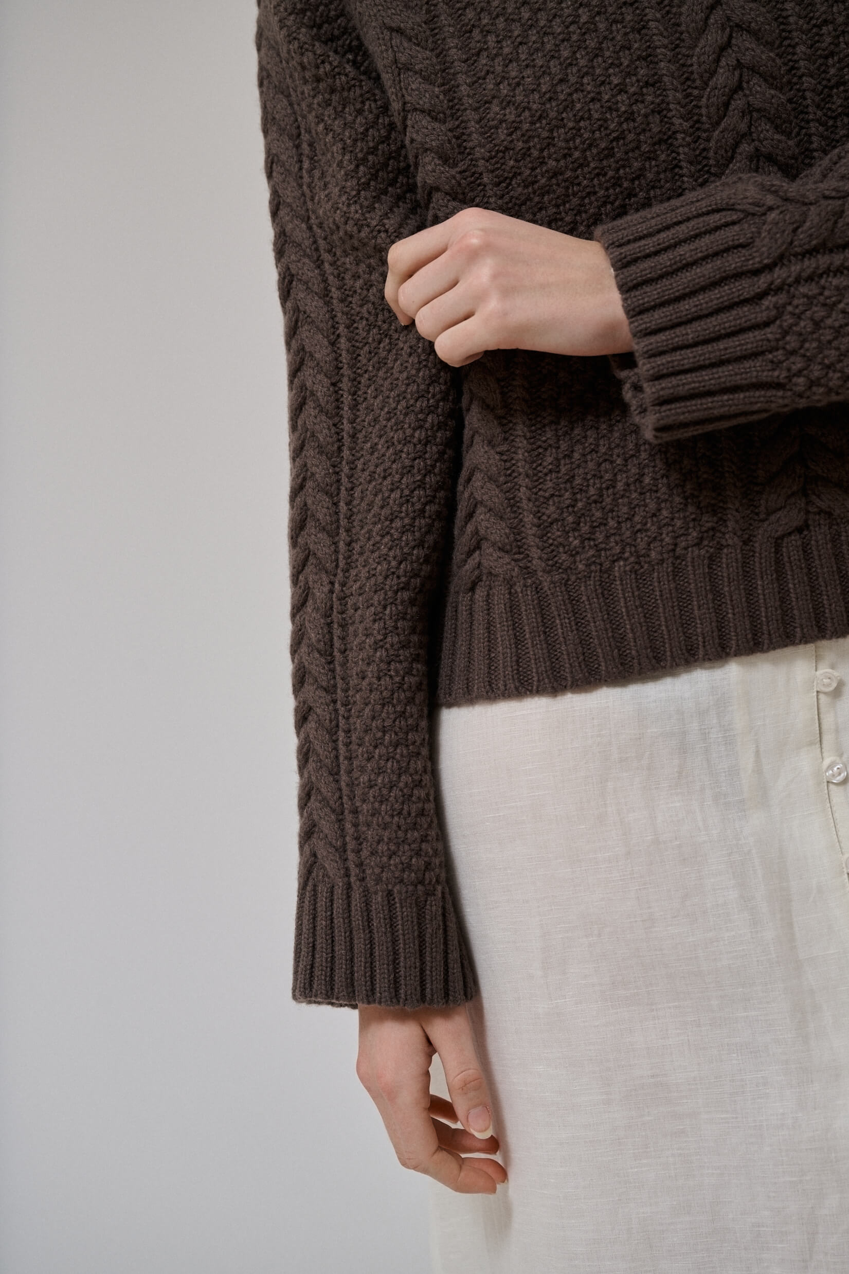 Heather knit jumper - dark dun