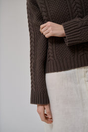Heather knit jumper - dark dun