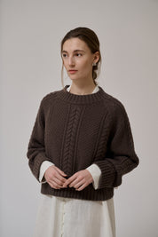Heather knit jumper - dark dun