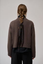 Heather cardigan - dark dun
