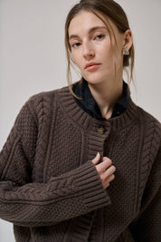Heather cardigan - dark dun