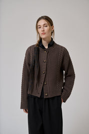 Heather cardigan - dark dun