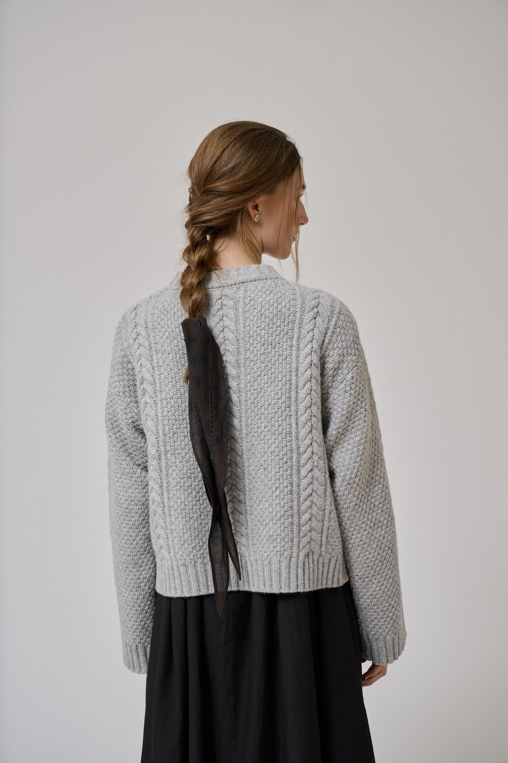 Heather cardigan - light grey melange