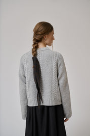 Heather cardigan - light grey melange