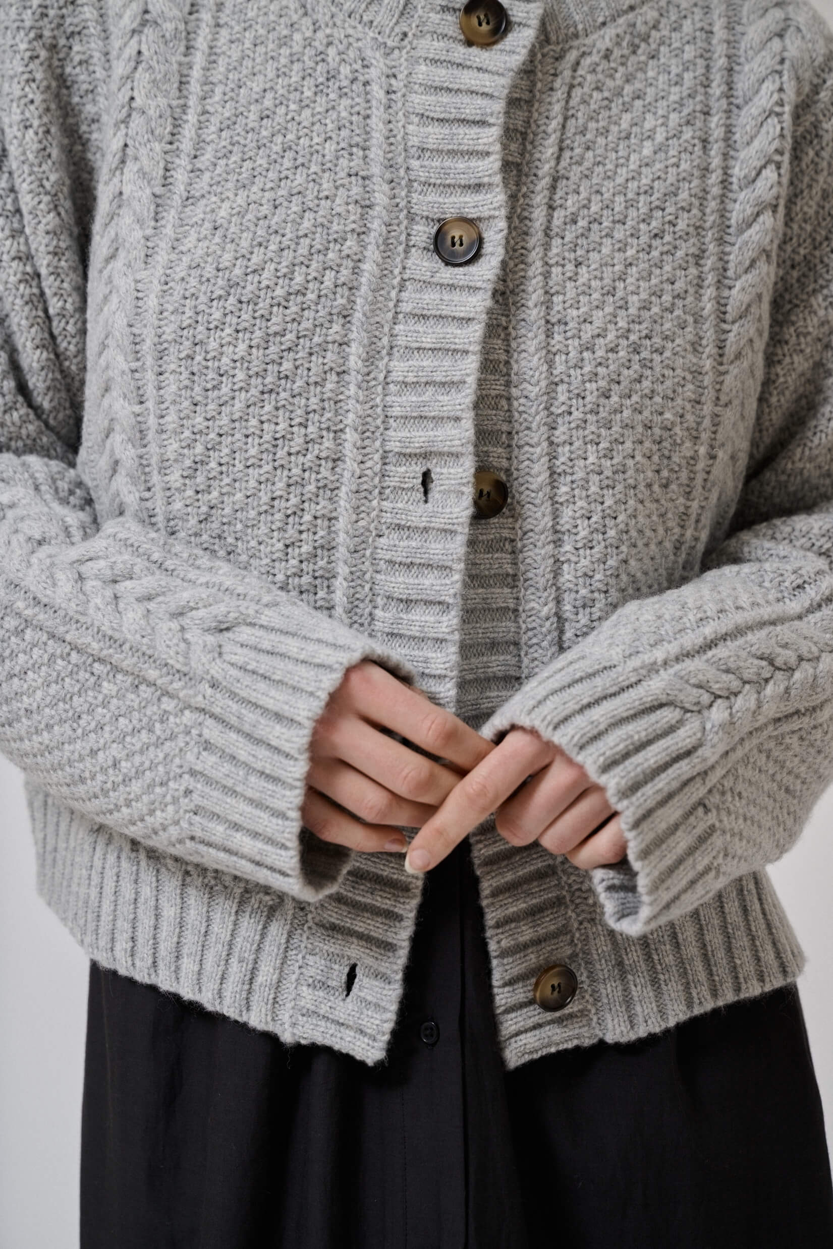 Heather cardigan - light grey melange