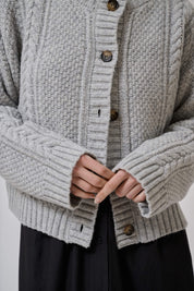 Heather cardigan - light grey melange