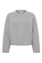 Heather knit jumper - light grey melange