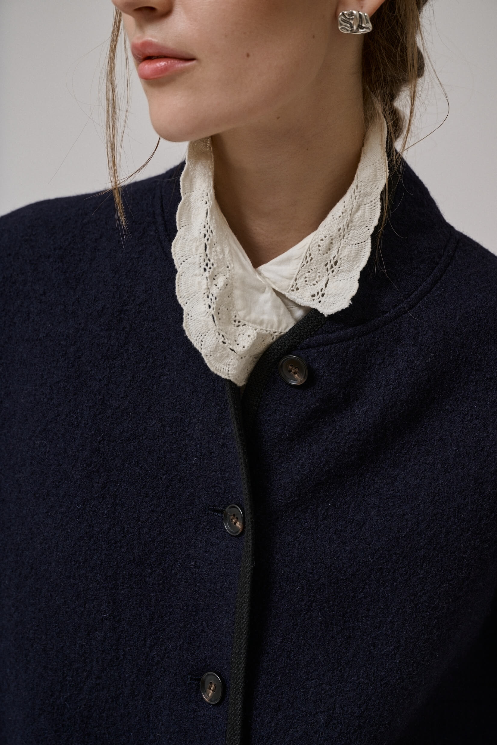 Hill ls wool jacket - dark navy