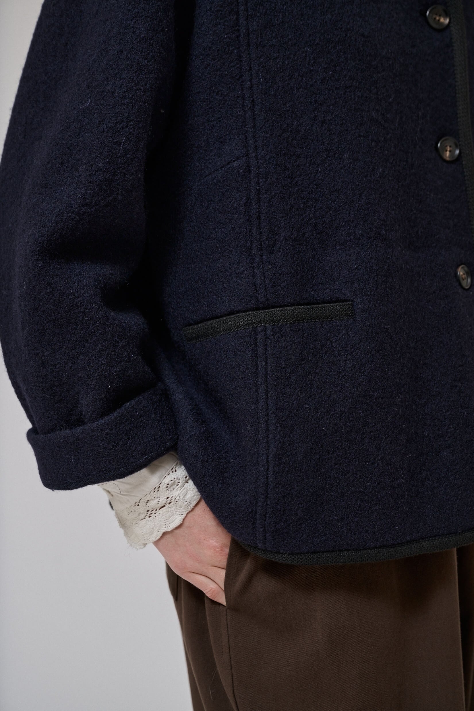 Hill ls wool jacket - dark navy