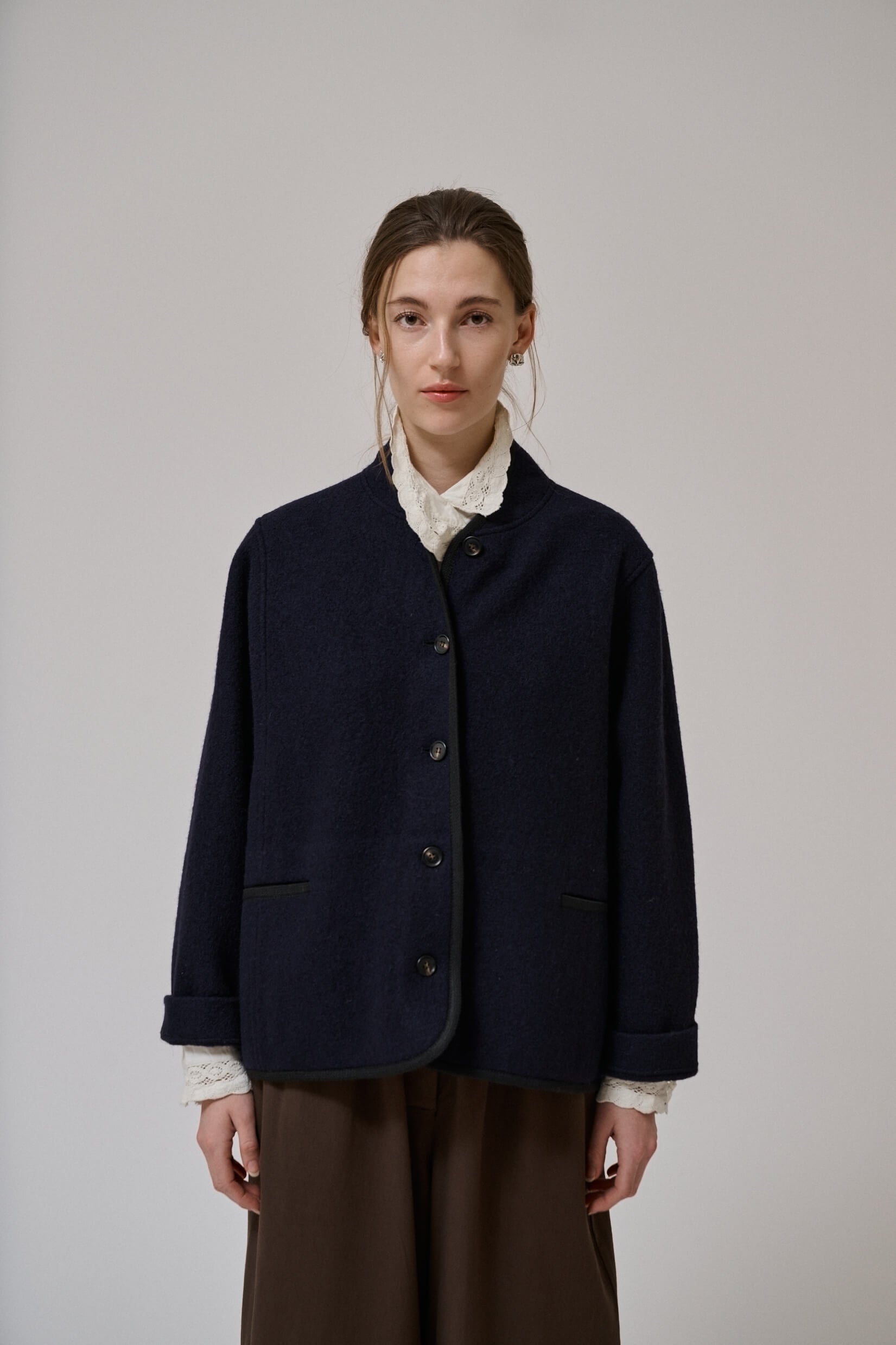 Hill ls wool jacket - dark navy