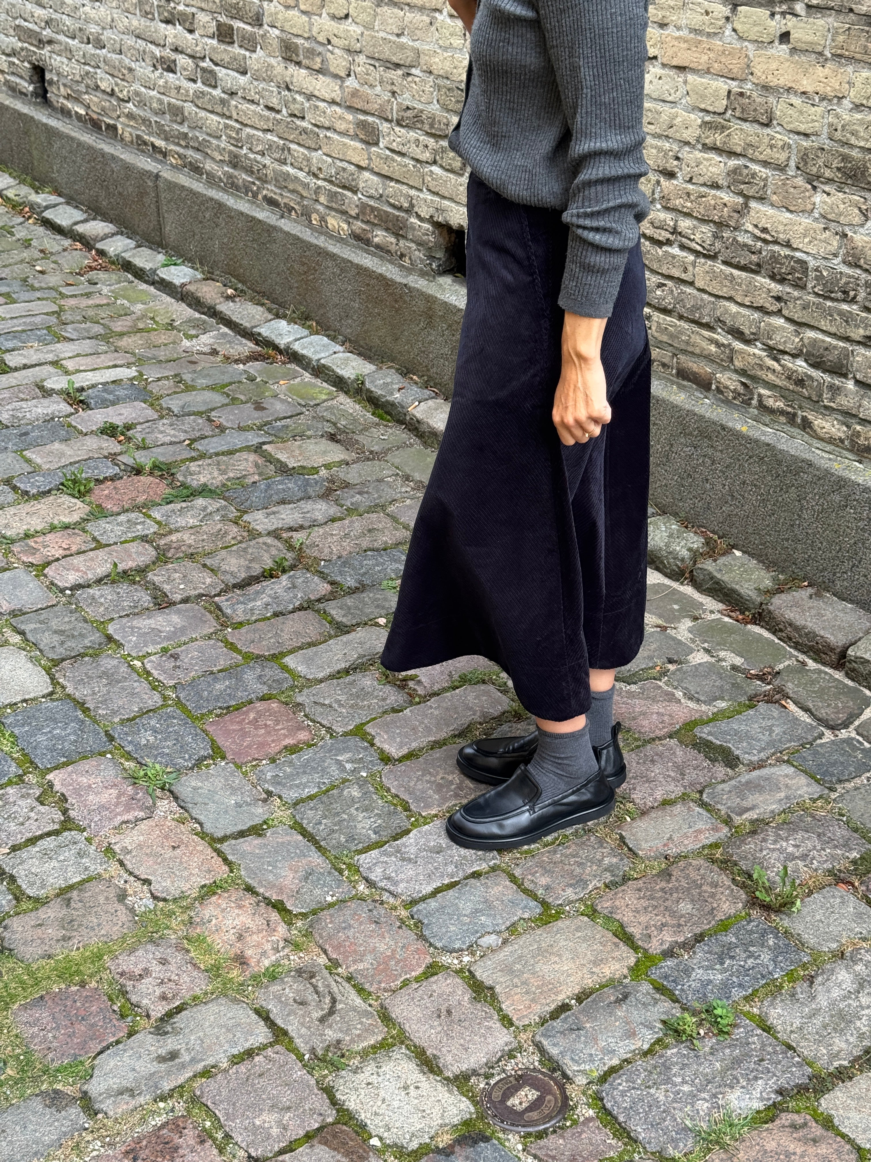 Pryma organic heavy corduroy skirt - Ink Navy